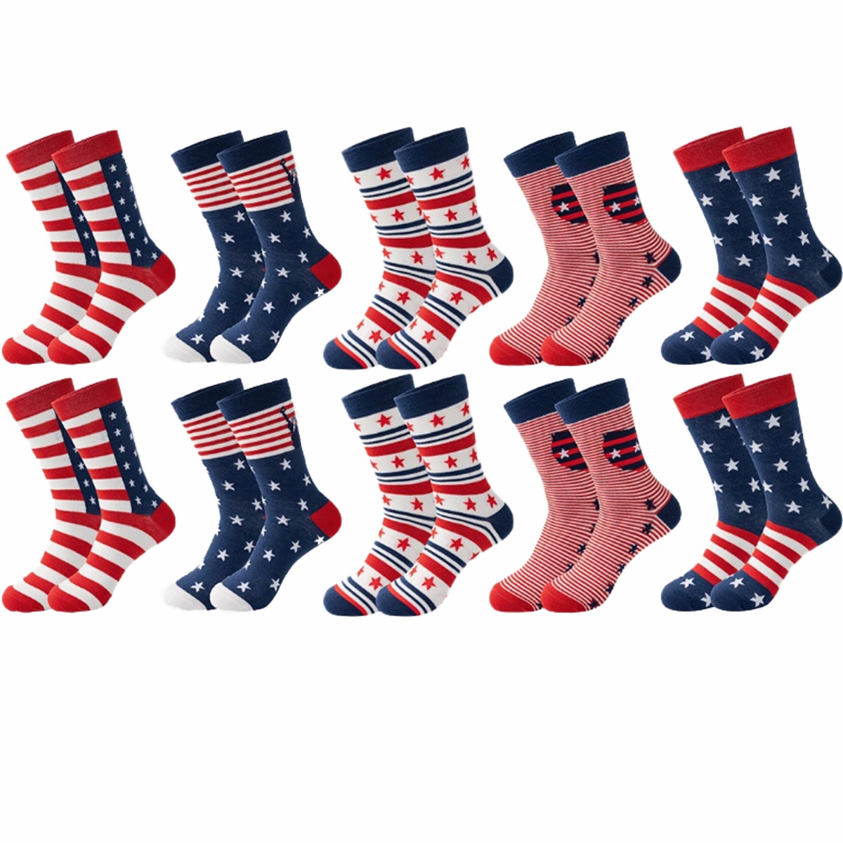 Women'S Fashion Day - 10 Pairs 4th of July Independence