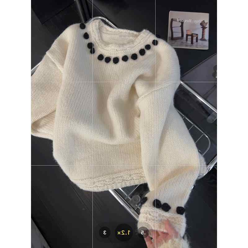 Women'S Fashion In The 90S - Women's White O-Neck Pullover Sweater Harajuku