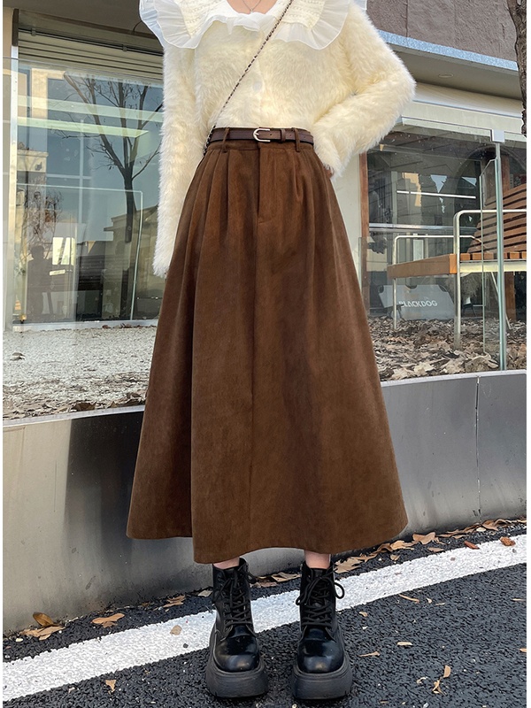 A-Line Skirt Midi - plus Size 300 Pou Plaid Woolen
