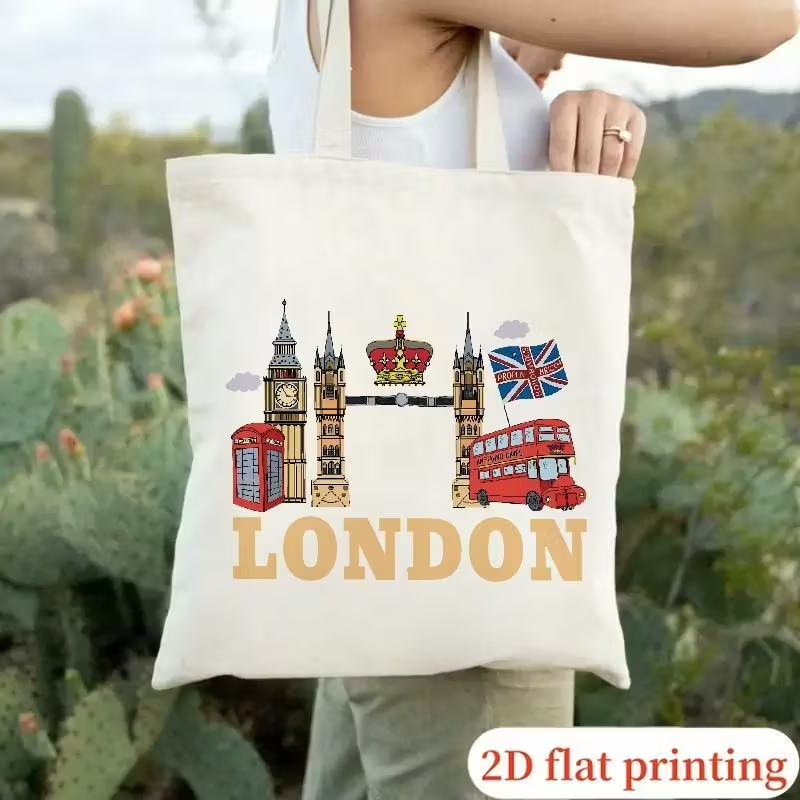 Women'S Fashion London - Aesthetic London Graphic Canvas Tote Bag