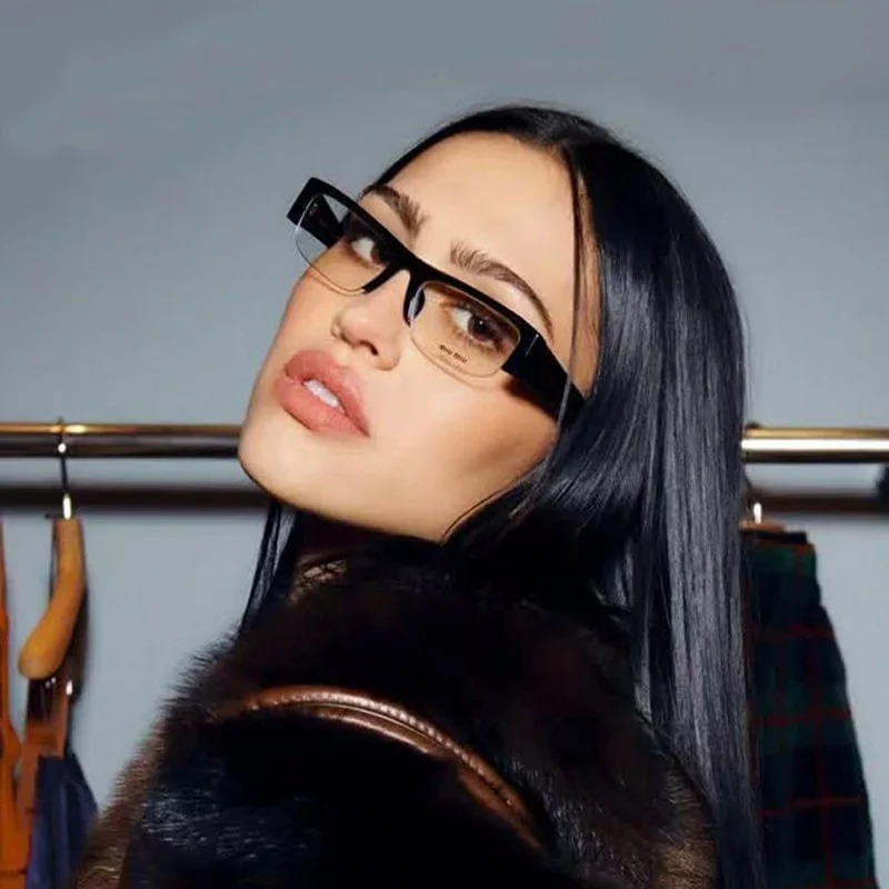Women'S Fashion In The 90S - UV400 Light Weight Thick Rectangle Half-frame