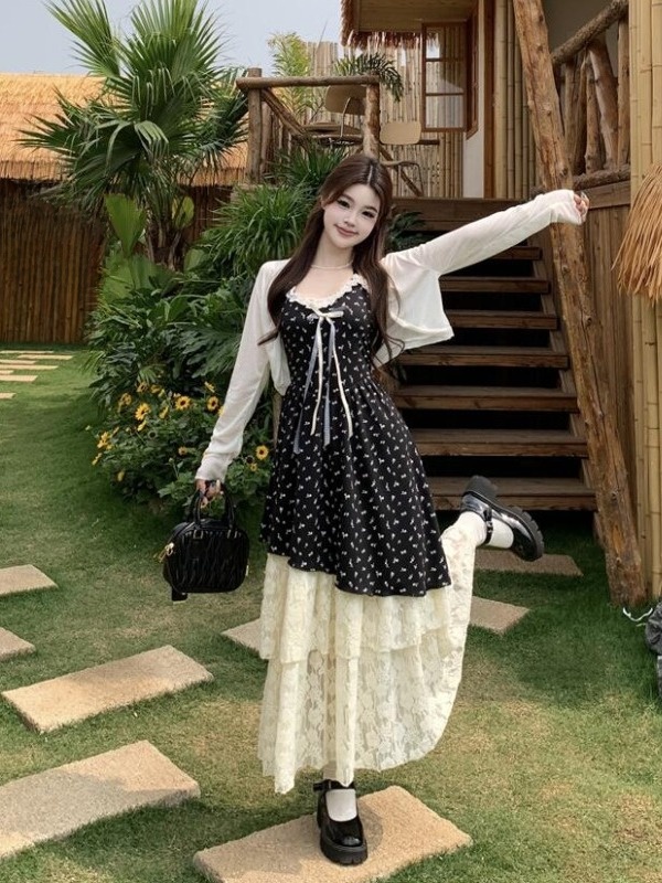 Belted Shirt Dress - plus Size Floral Lace Trim Knot