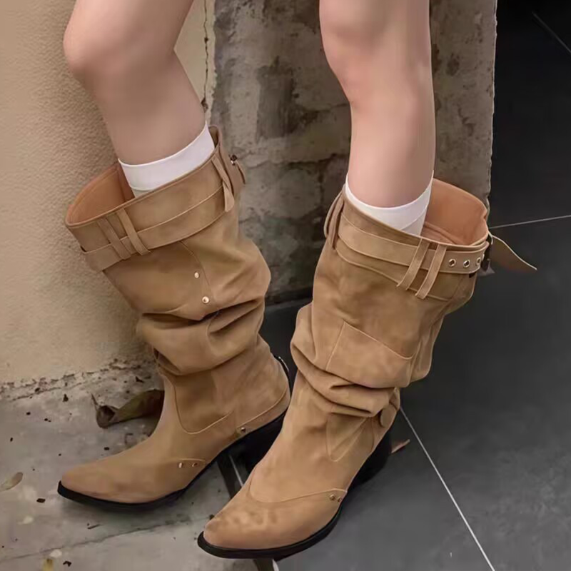 Women'S Fashion Trends - Pointed Toe Women High Boots Designer