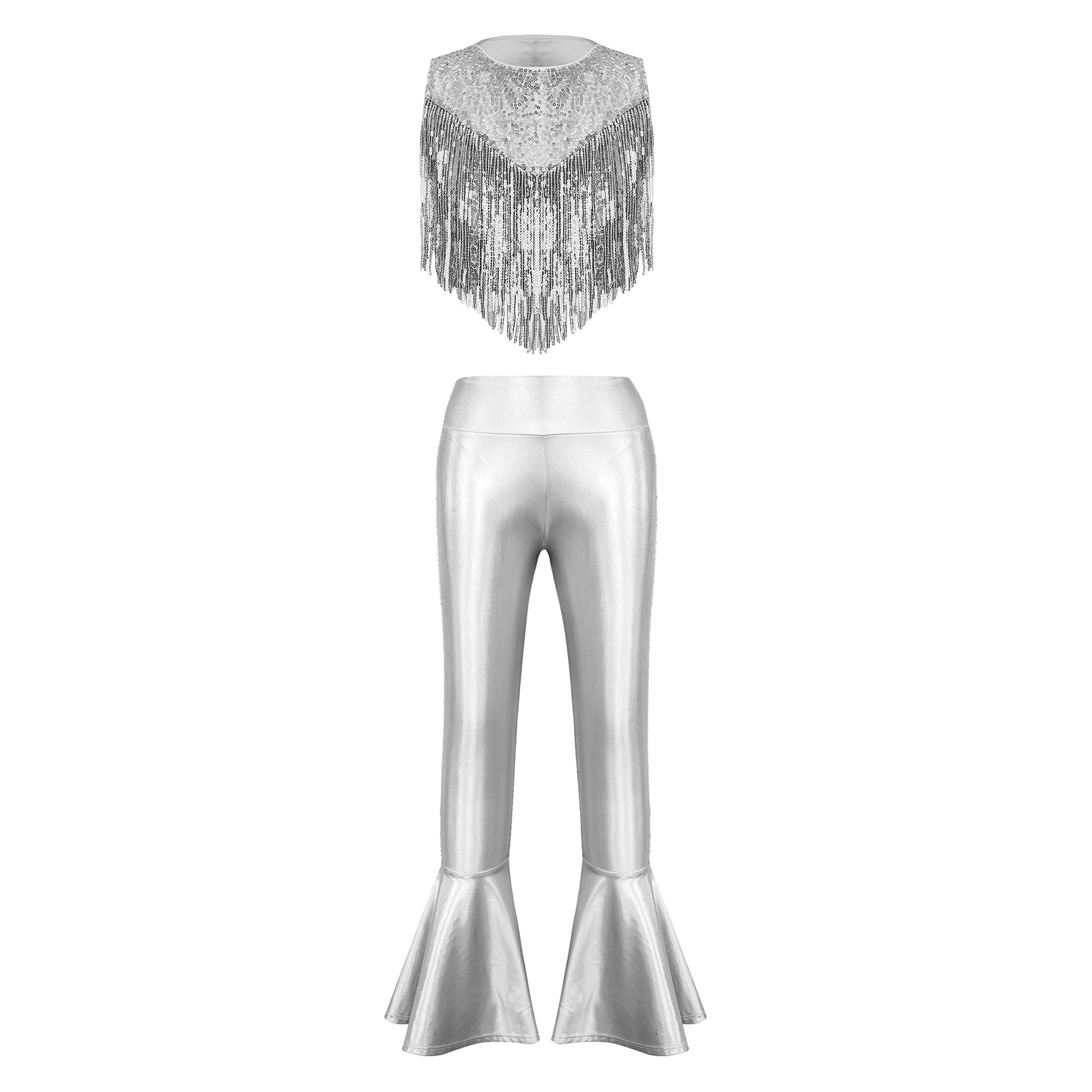 Women'S Fashion From The 70S - Girls Metallic Shiny 70s Disco Outfit