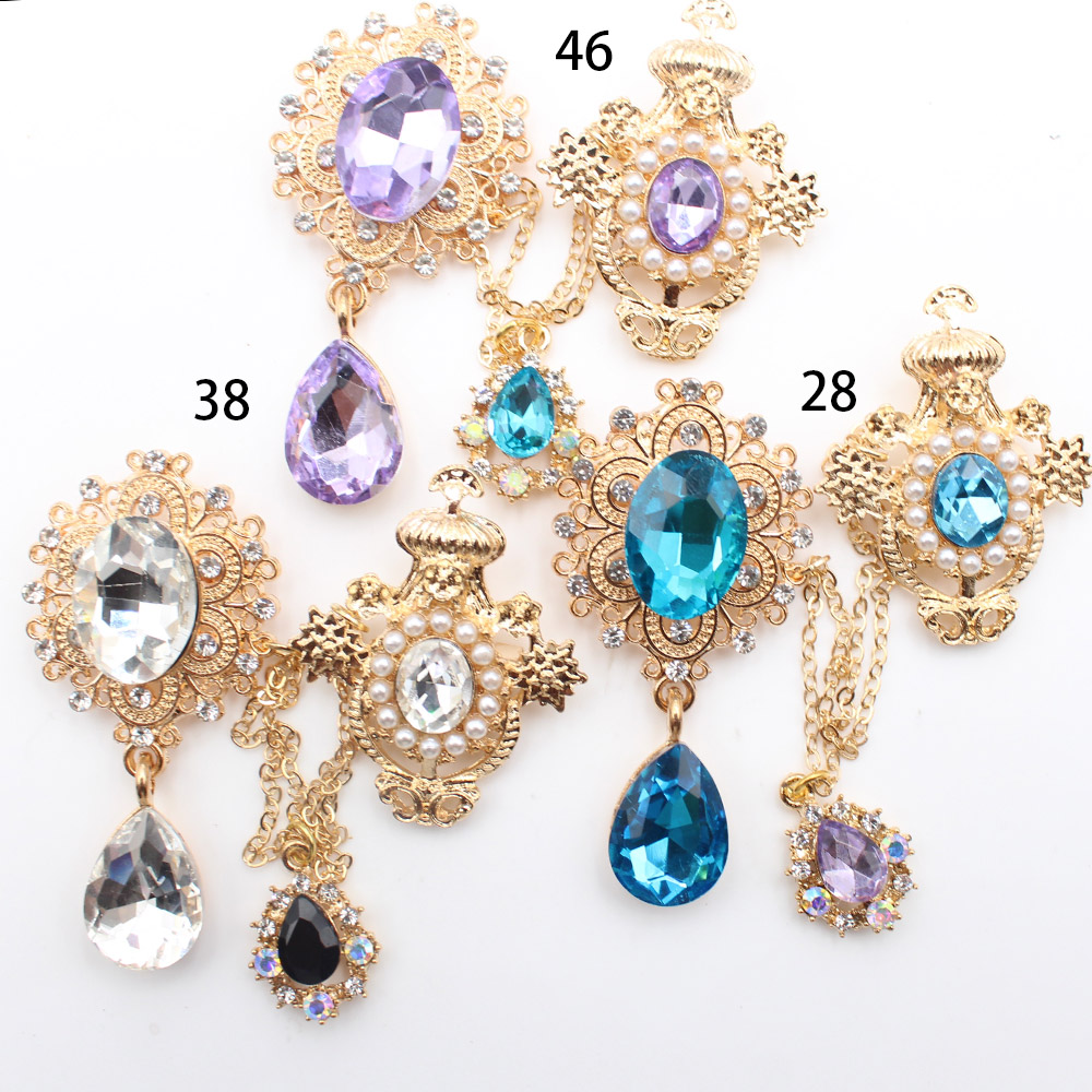 Women'S Fashion Day - New alloy glass pin chain pearl