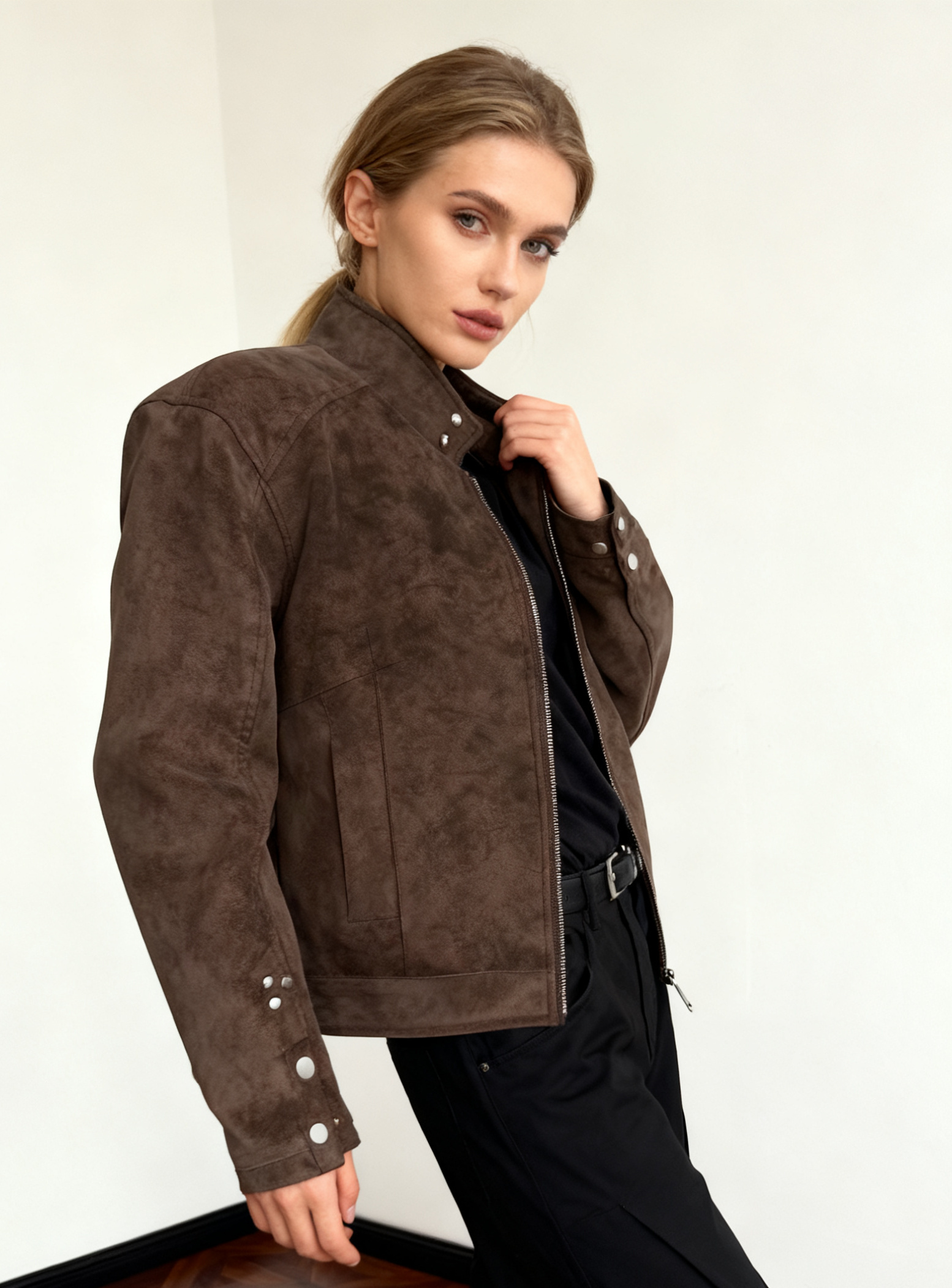 Women'S Fashion Utility Jacket - Biker Jackets Womens Jacket Elbow Autumn