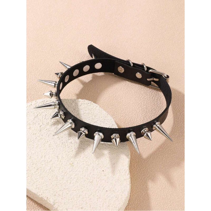 1pc Gothic Punk Spiked Leather - Women'S Fashion Edgy avis et prix