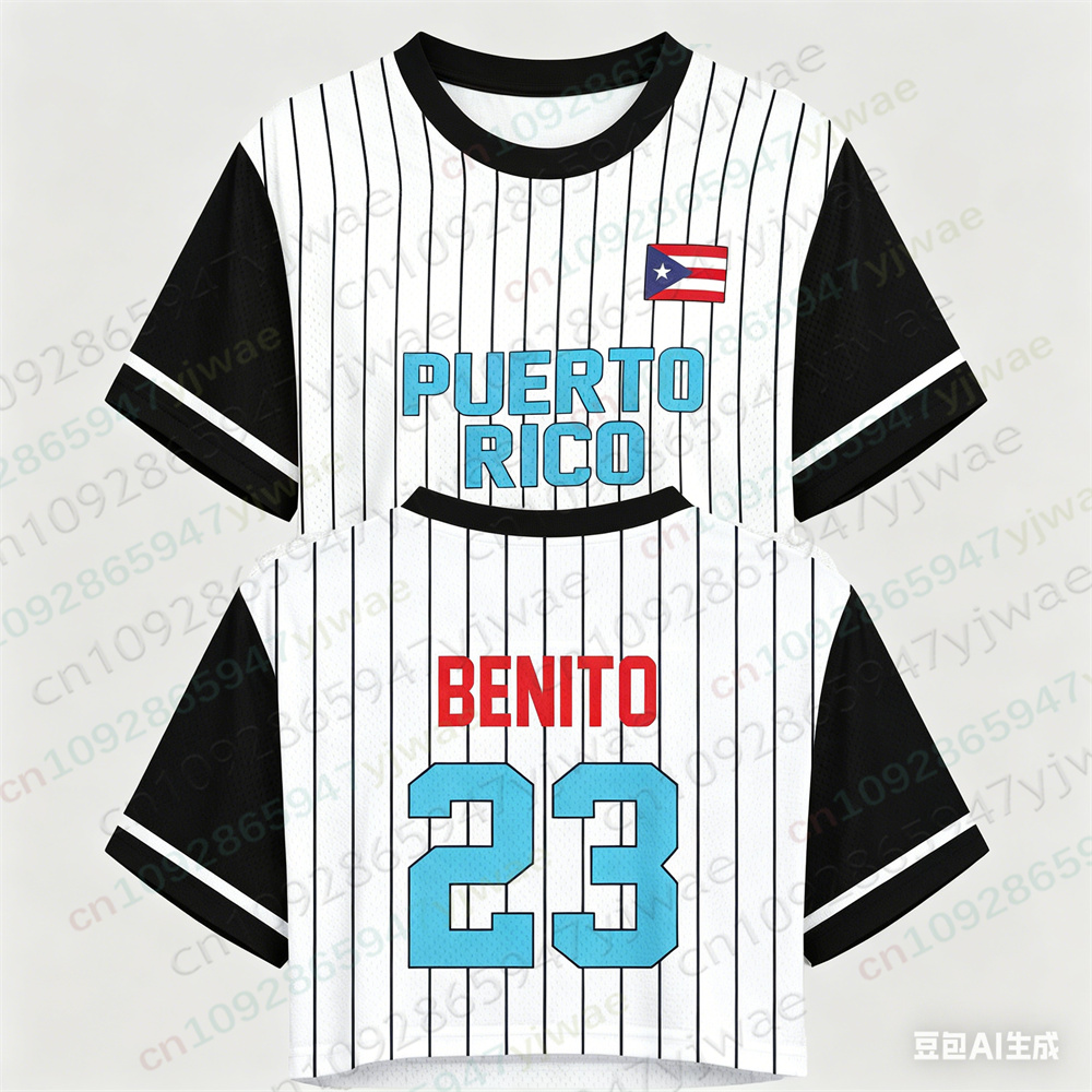 Puerto Rico Crop Top Jersey Pu - Women'S Fashion Rugby Top avis et prix