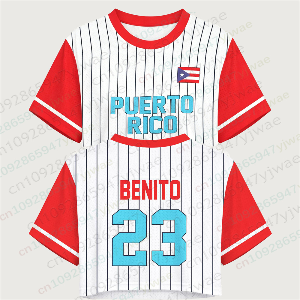 Puerto Rico Crop Top Jersey Pu - Women'S Fashion Rugby Top avis et prix