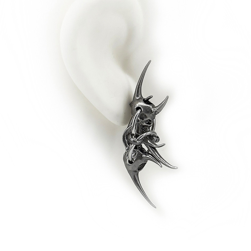 Edgy Demon Horn Skull Earrings - Women'S Fashion Edgy avis et prix