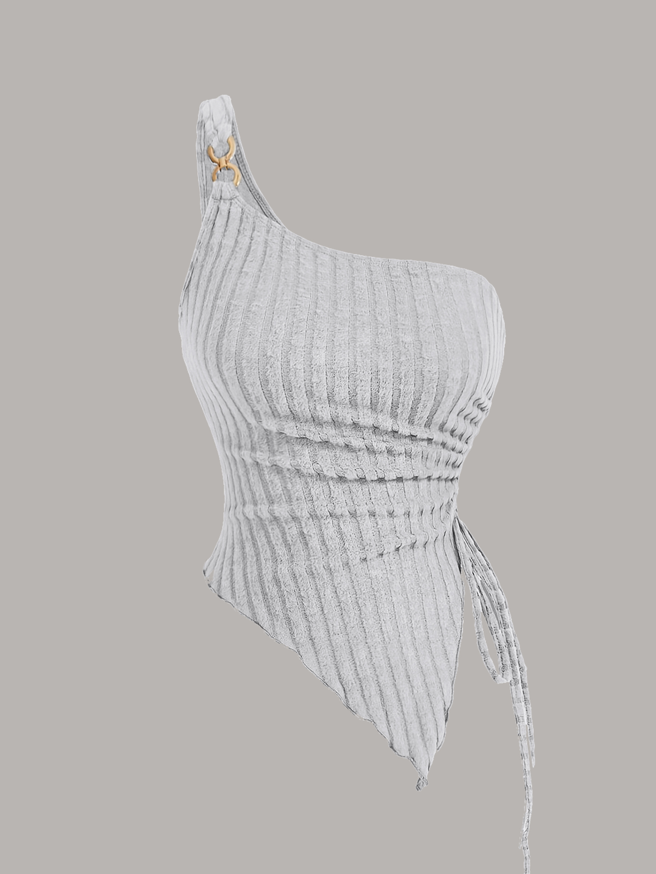 Plus Size One Shoulder Ribbed  - Asymmetric Top Women avis et prix