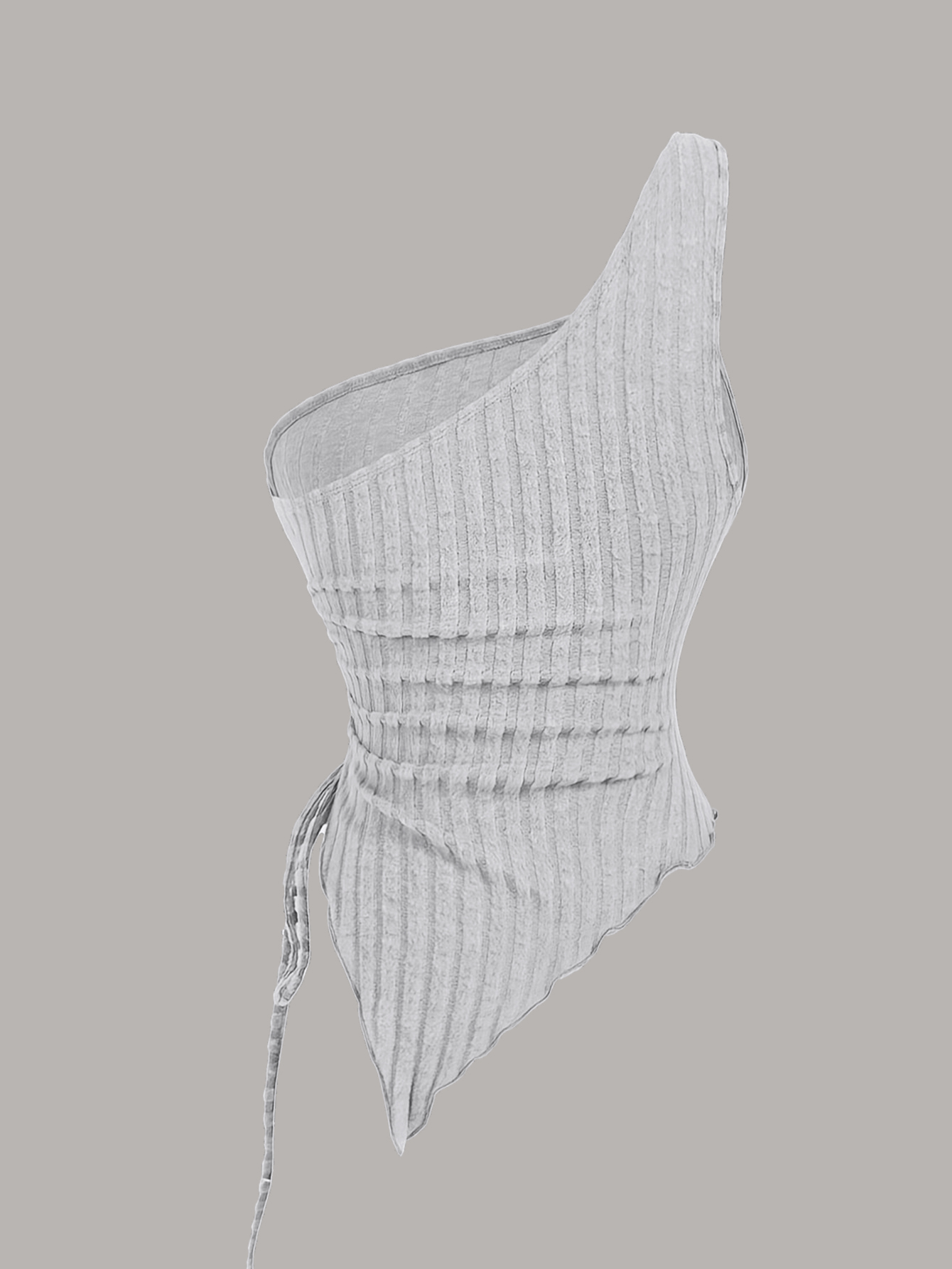 Plus Size One Shoulder Ribbed  - Asymmetric Top Women avis et prix