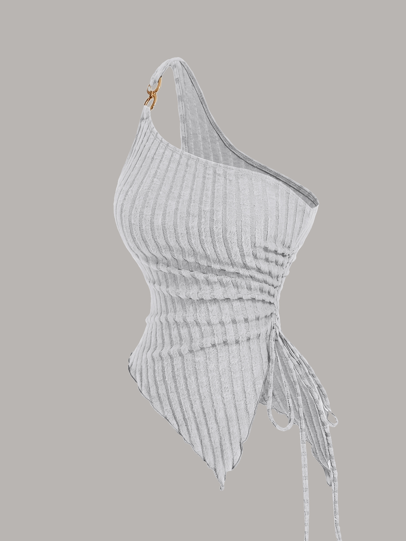 Plus Size One Shoulder Ribbed  - Asymmetric Top Women avis et prix