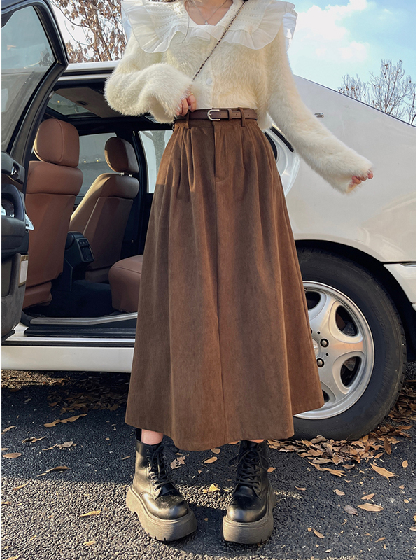 plus Size 300 Pou Plaid Woolen - A-Line Skirt Midi avis et prix