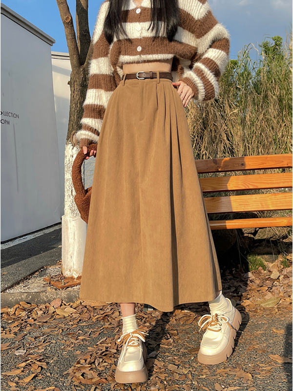 plus Size 300 Pou Plaid Woolen - A-Line Skirt Midi avis et prix