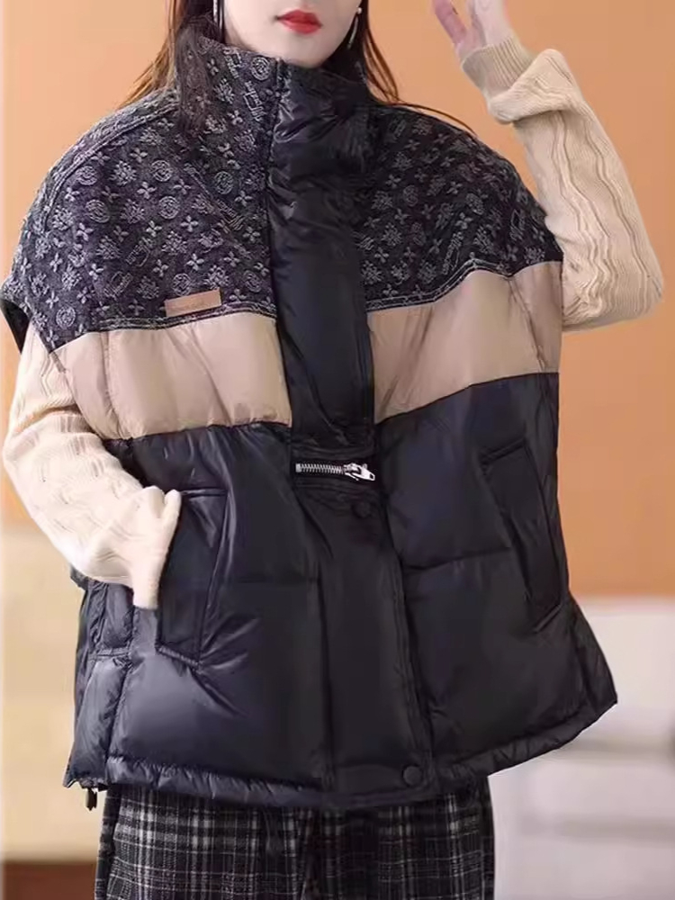 Fashion Retro Down Jacket Vest - Puffer Vest Fashion Women avis et prix