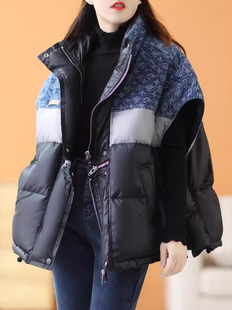 Fashion Retro Down Jacket Vest - Puffer Vest Fashion Women avis et prix