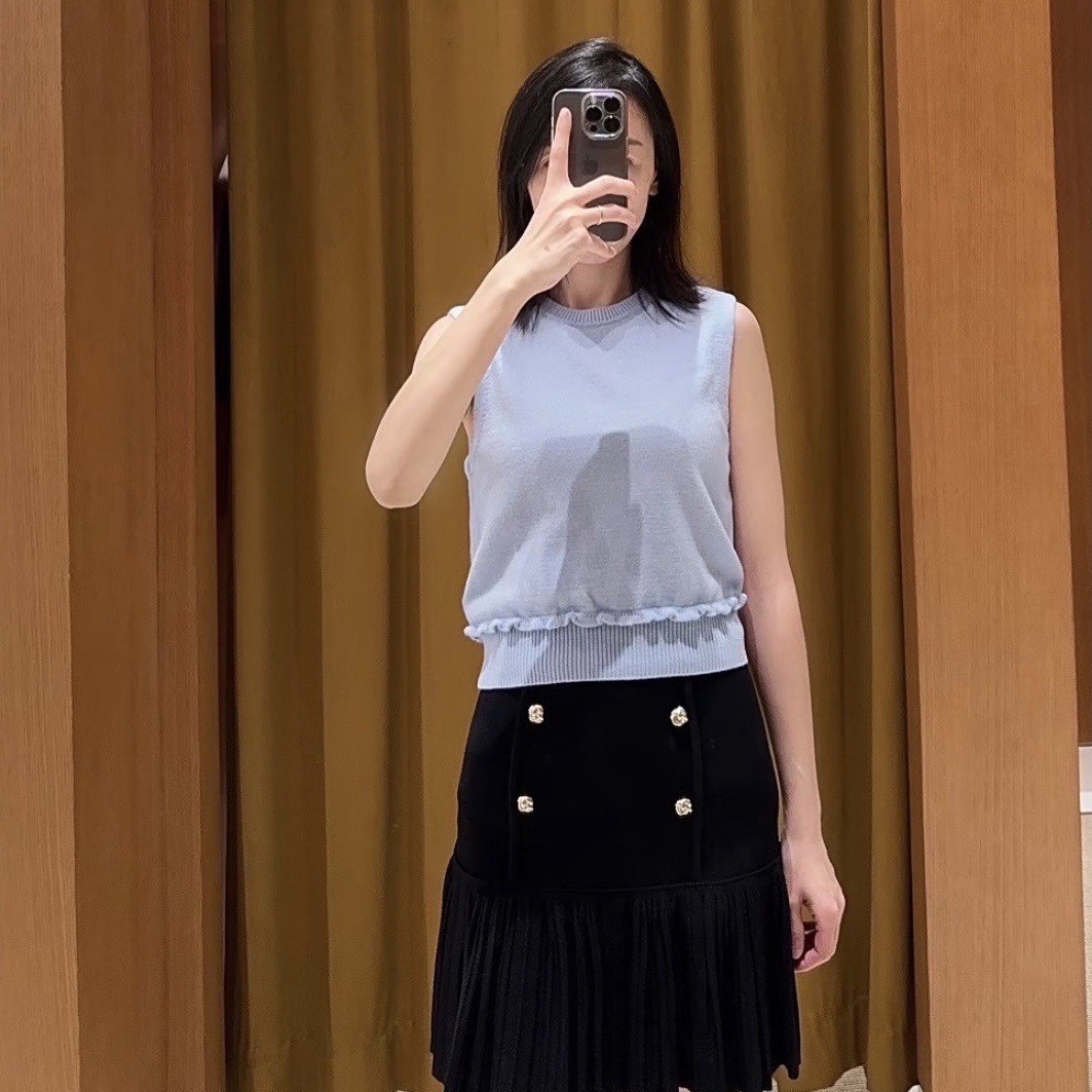 Spring/Summer Women O-Neck Ruf - Knitted Vest Women avis et prix