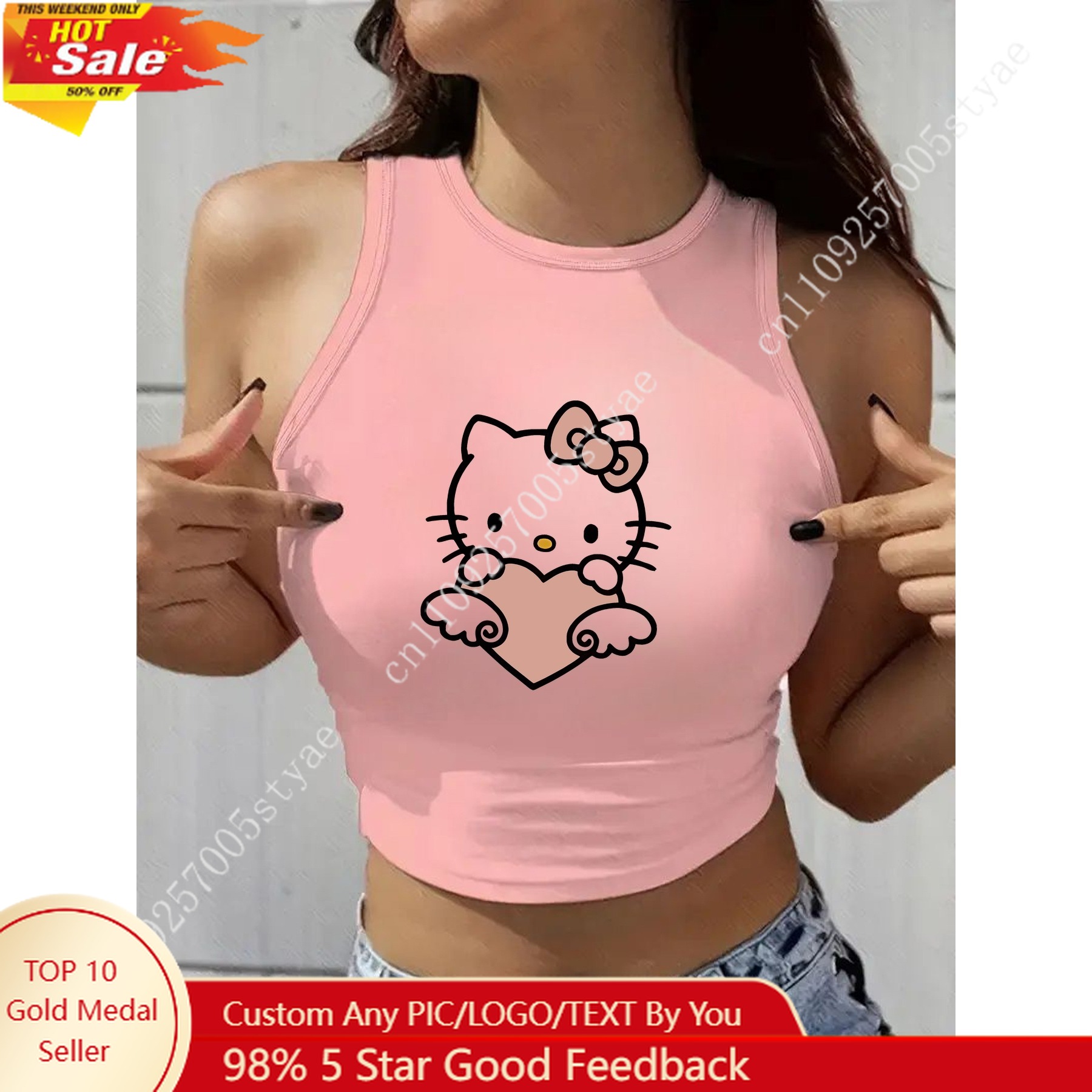 HELLO KITTY Classic Round Neck - Knitted Vest Women avis et prix