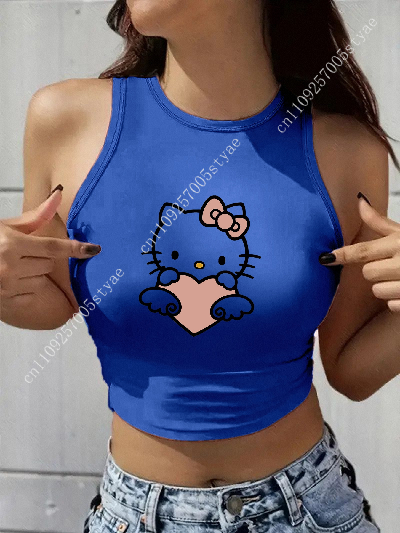 HELLO KITTY Classic Round Neck - Knitted Vest Women avis et prix