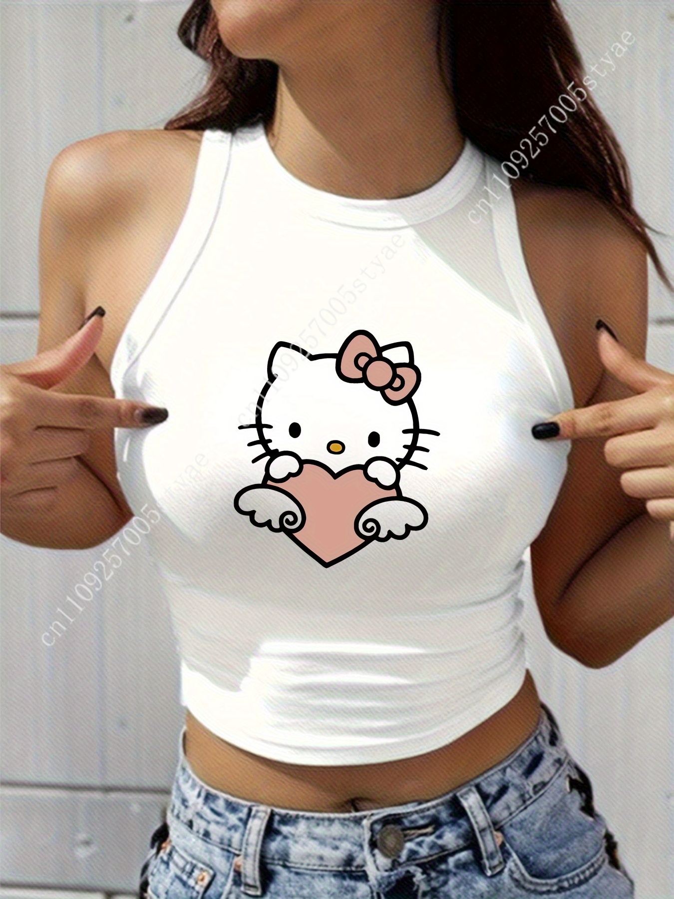 HELLO KITTY Classic Round Neck - Knitted Vest Women avis et prix