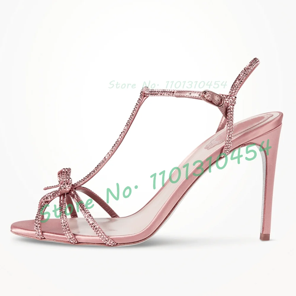 Crystal Bow T-bar Satin Sandal - Women'S Fashion Trends avis et prix