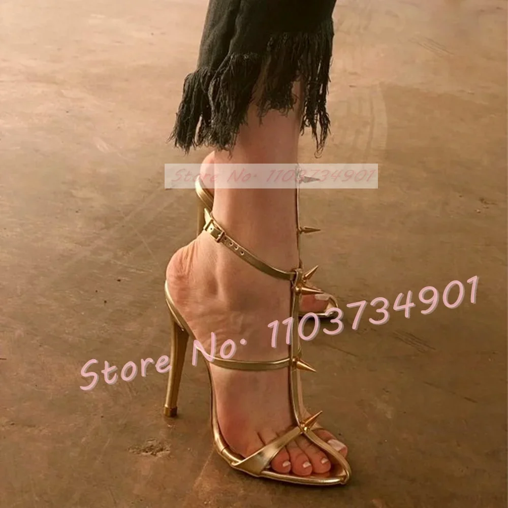 Gold Metal Rivets Ankle Strap  - Fashion Women Belt avis et prix