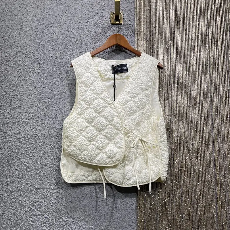 Vintage Women Lace-up V-neck S - Puffer Vest Fashion Women avis et prix