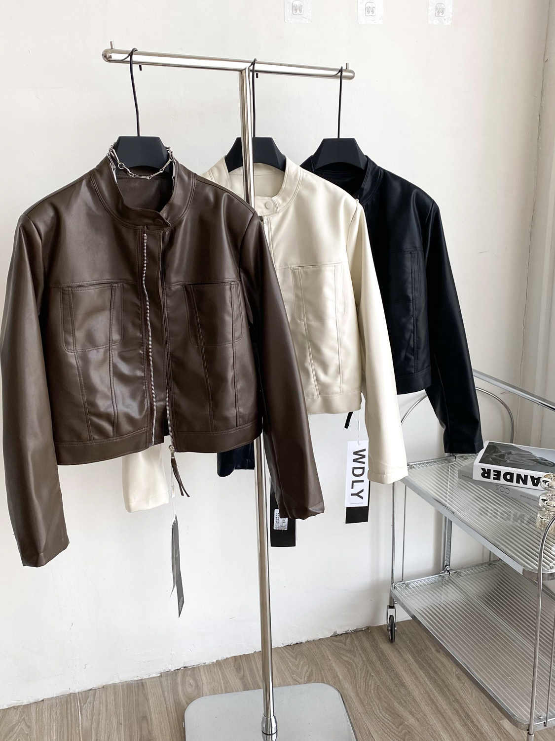 Women's Brown Leather PU Jacke - Women'S Fashion In The 90S avis et prix