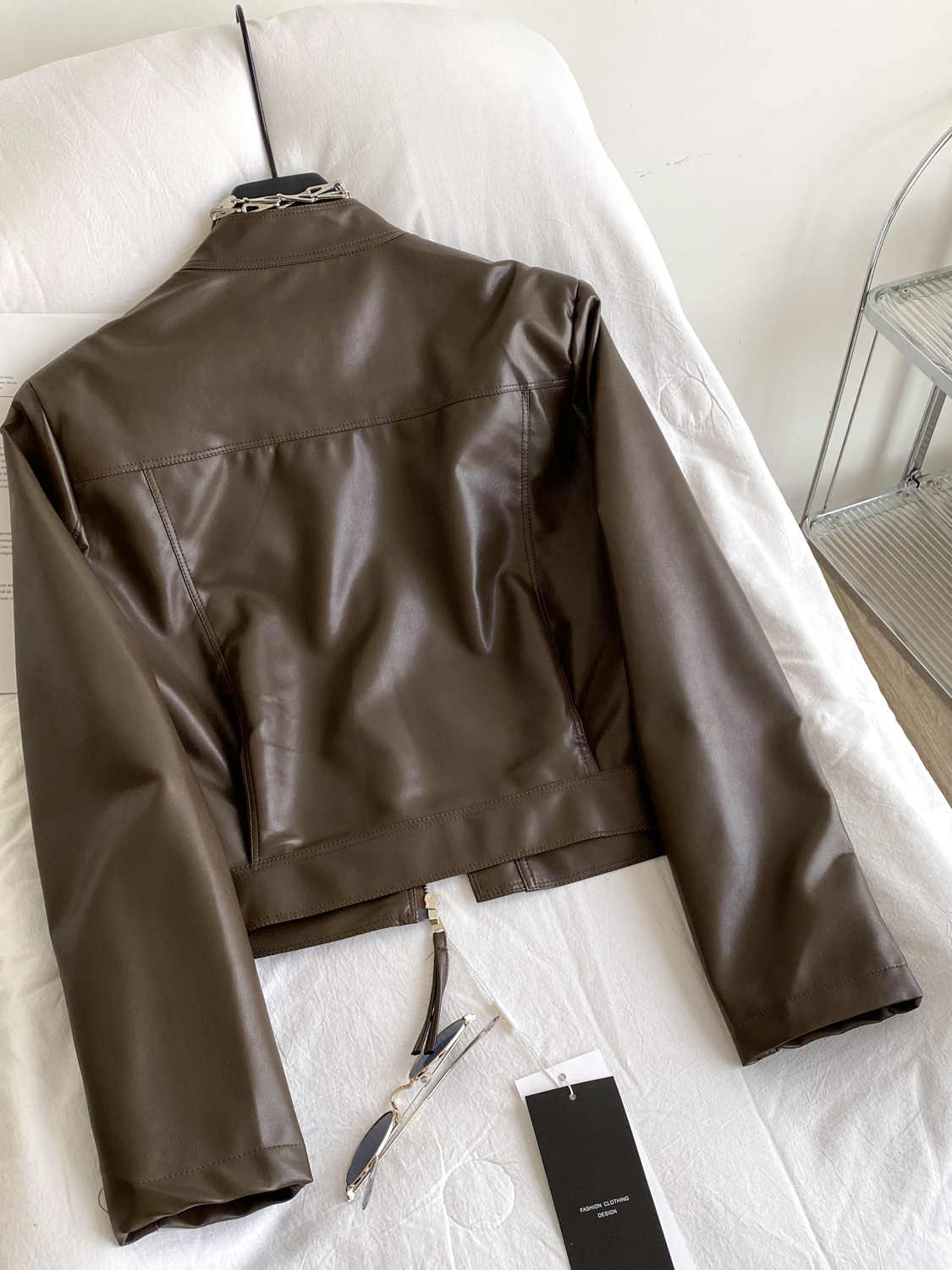 Women's Brown Leather PU Jacke - Women'S Fashion In The 90S avis et prix