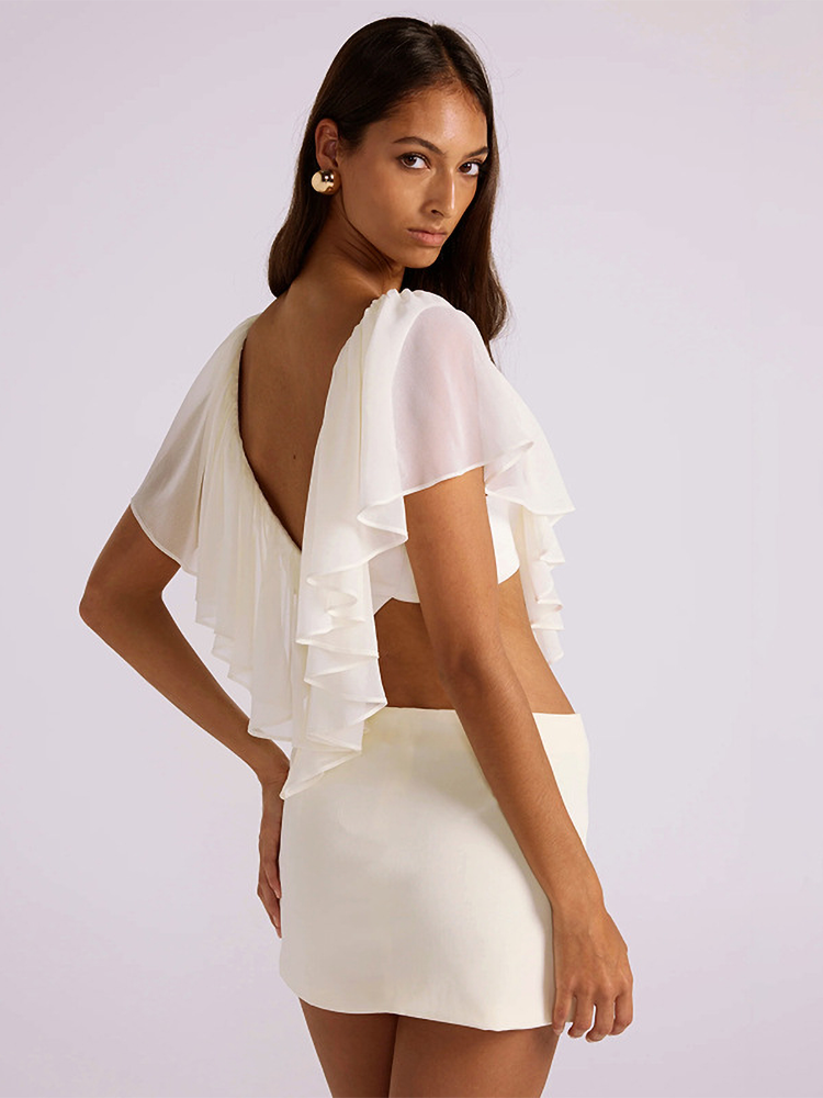 Absobe Women Chiffon Ruffle Mi - Asymmetric Top Women avis et prix