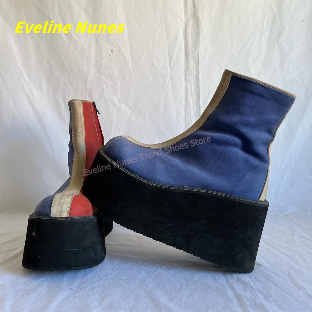 Y2K Red Blue Platform Ankle Bo - Women'S Fashion Trends avis et prix