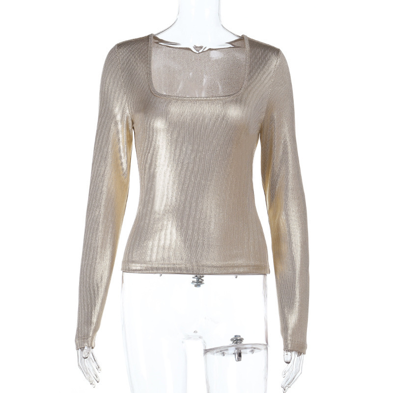 Women Metal Gilding Slim Fit T - Women'S Fashion Gilded Age avis et prix