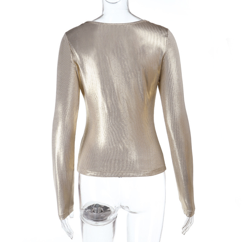 Women Metal Gilding Slim Fit T - Women'S Fashion Gilded Age avis et prix