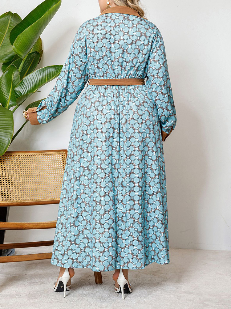 GIBSIE Plus Size Half Button P - Belted Shirt Dress avis et prix
