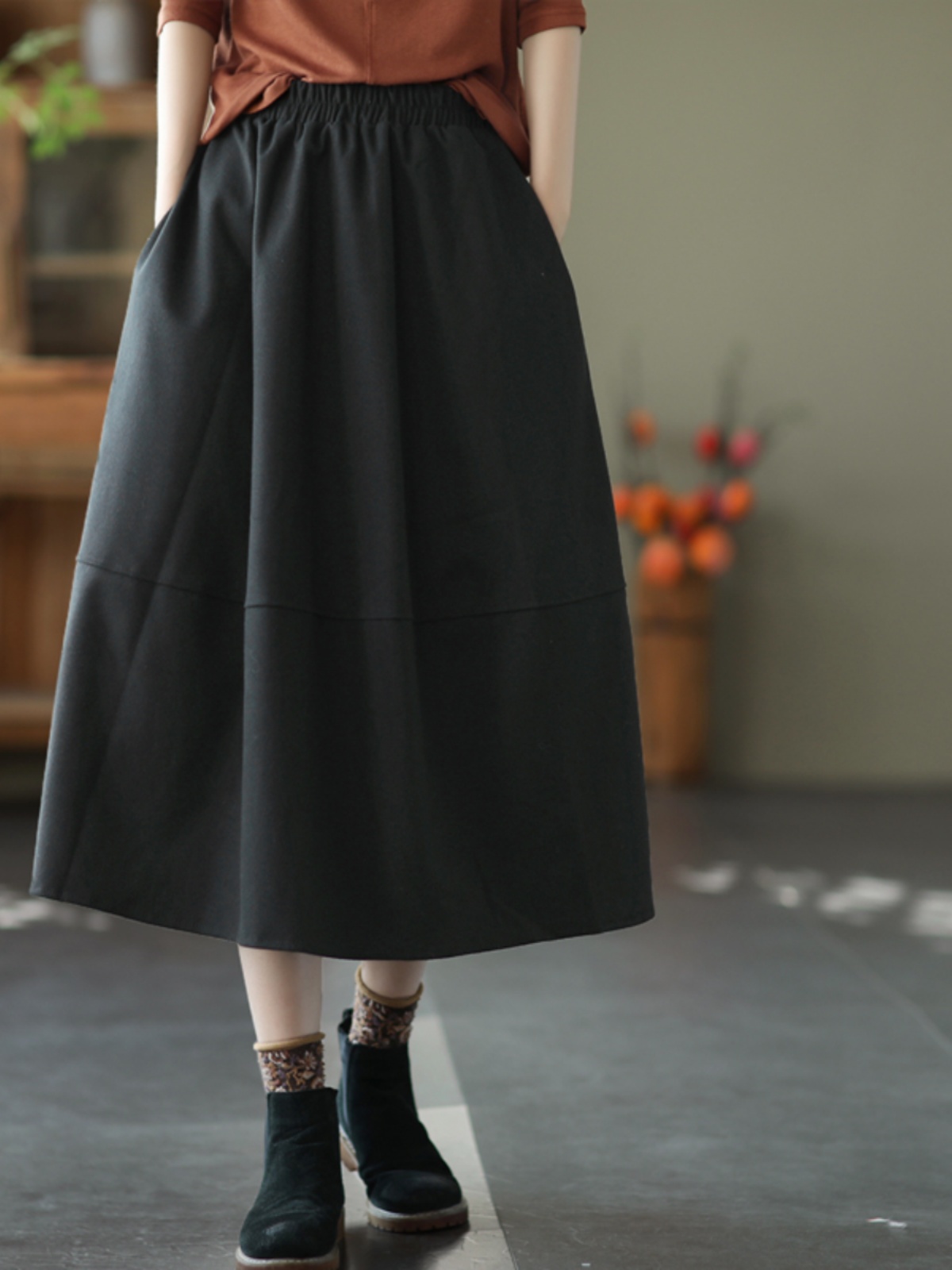 Artistic Midi A-Line Skirt Wom - A-Line Skirt Midi avis et prix