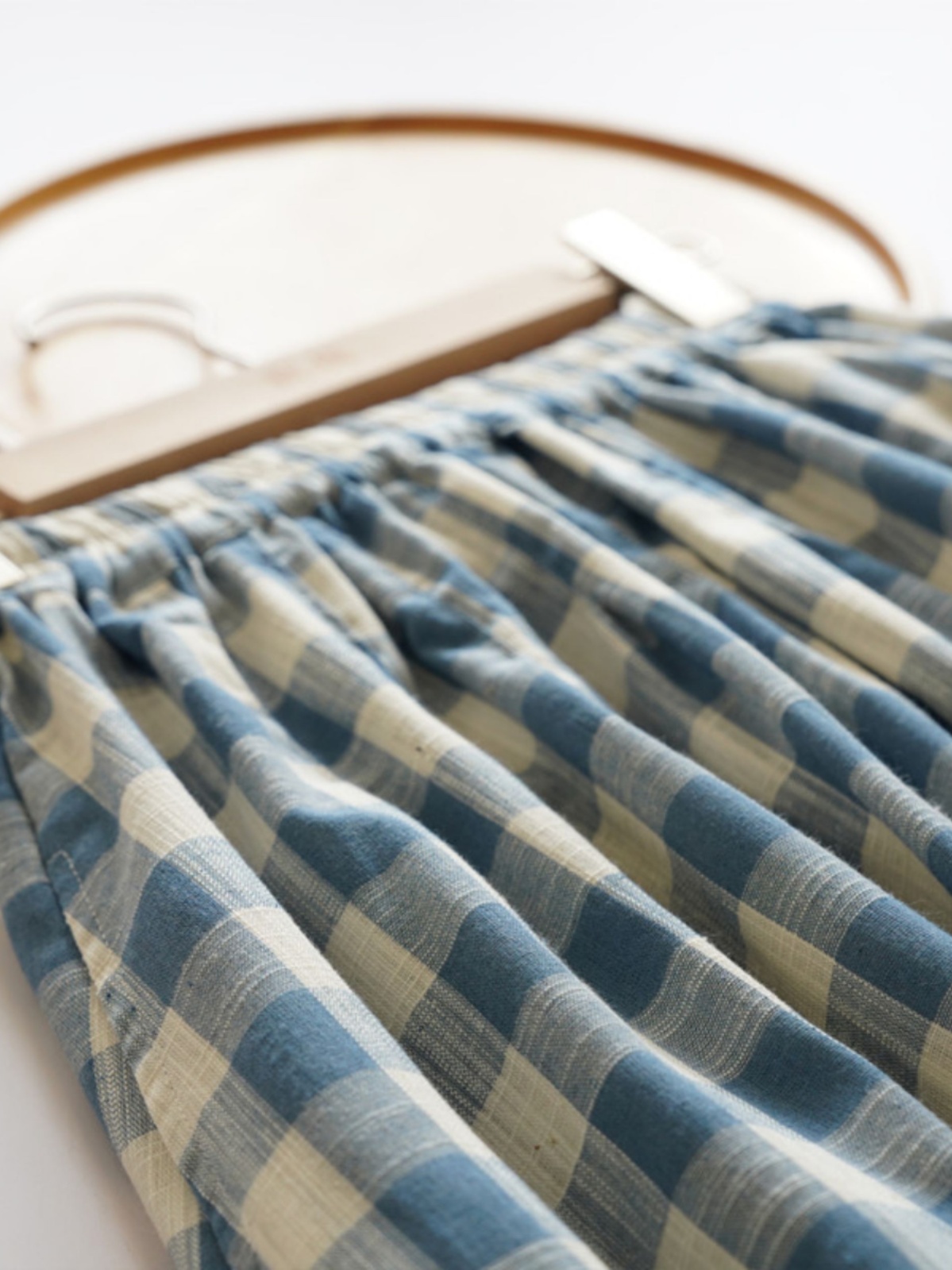 Loose Midi Blue Plaid Bamboo C - A-Line Skirt Midi avis et prix