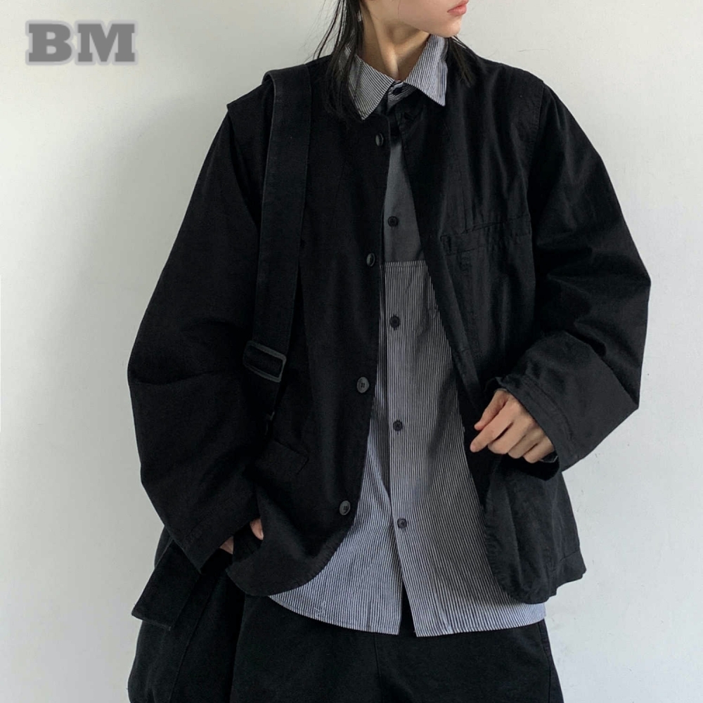 Spring Unisex Collarless Utili - Women'S Fashion Utility Jacket avis et prix