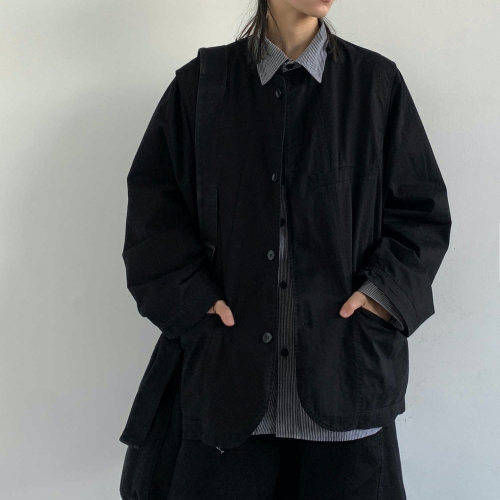 Spring Unisex Collarless Utili - Women'S Fashion Utility Jacket avis et prix