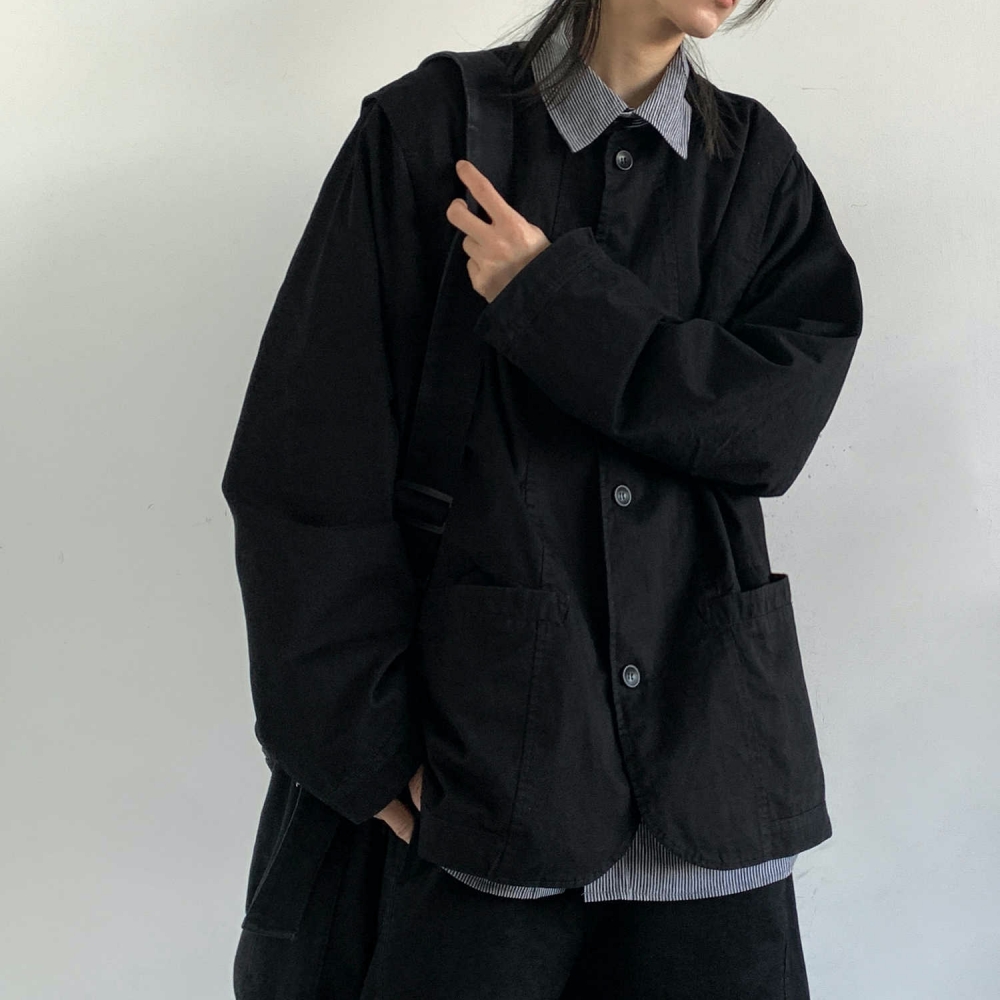 Spring Unisex Collarless Utili - Women'S Fashion Utility Jacket avis et prix