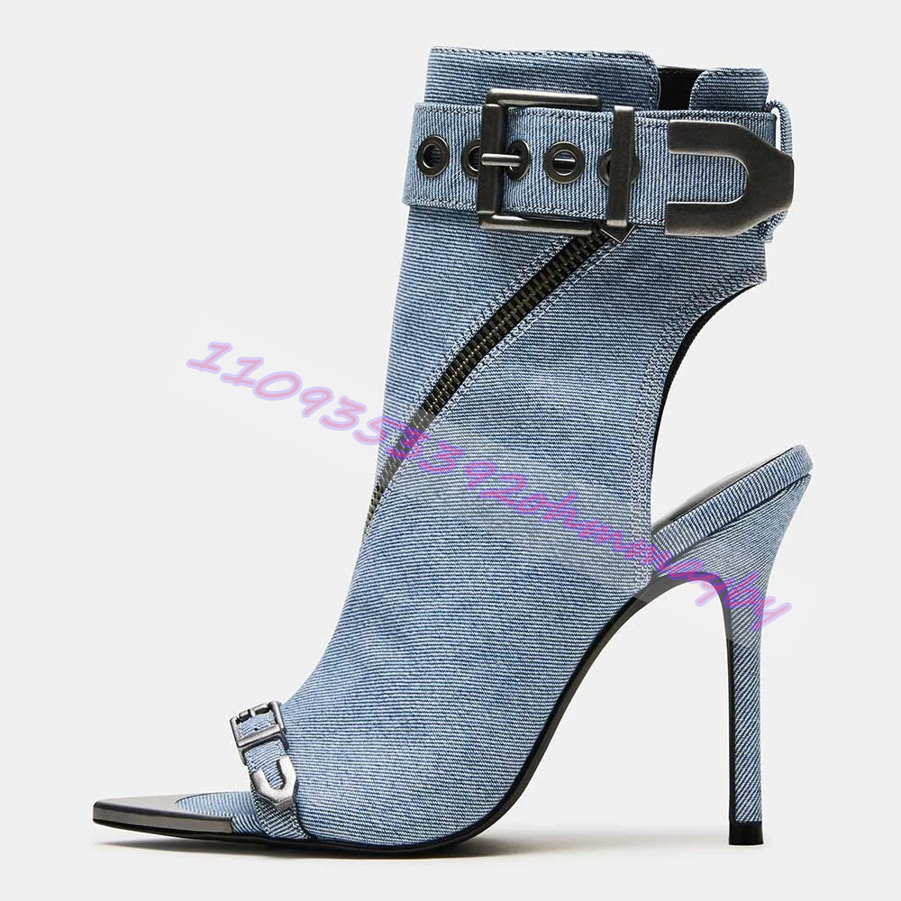 Summer Blue Denim Pointed-Toe  - Fashion Women Belt avis et prix