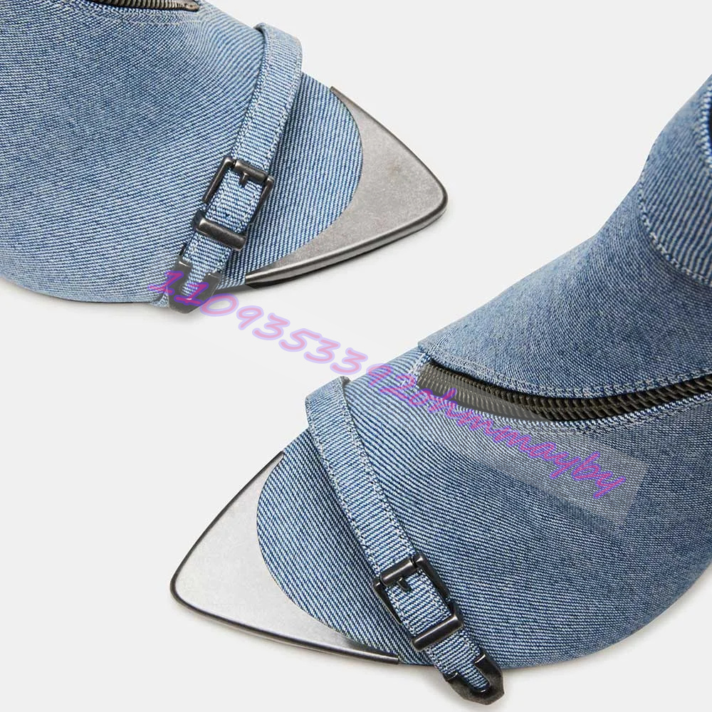 Summer Blue Denim Pointed-Toe  - Fashion Women Belt avis et prix