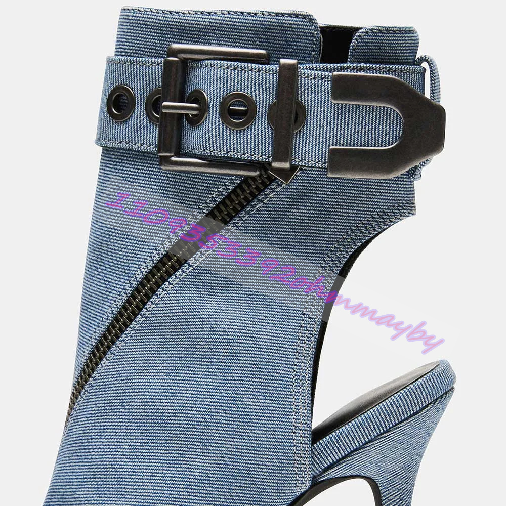 Summer Blue Denim Pointed-Toe  - Fashion Women Belt avis et prix