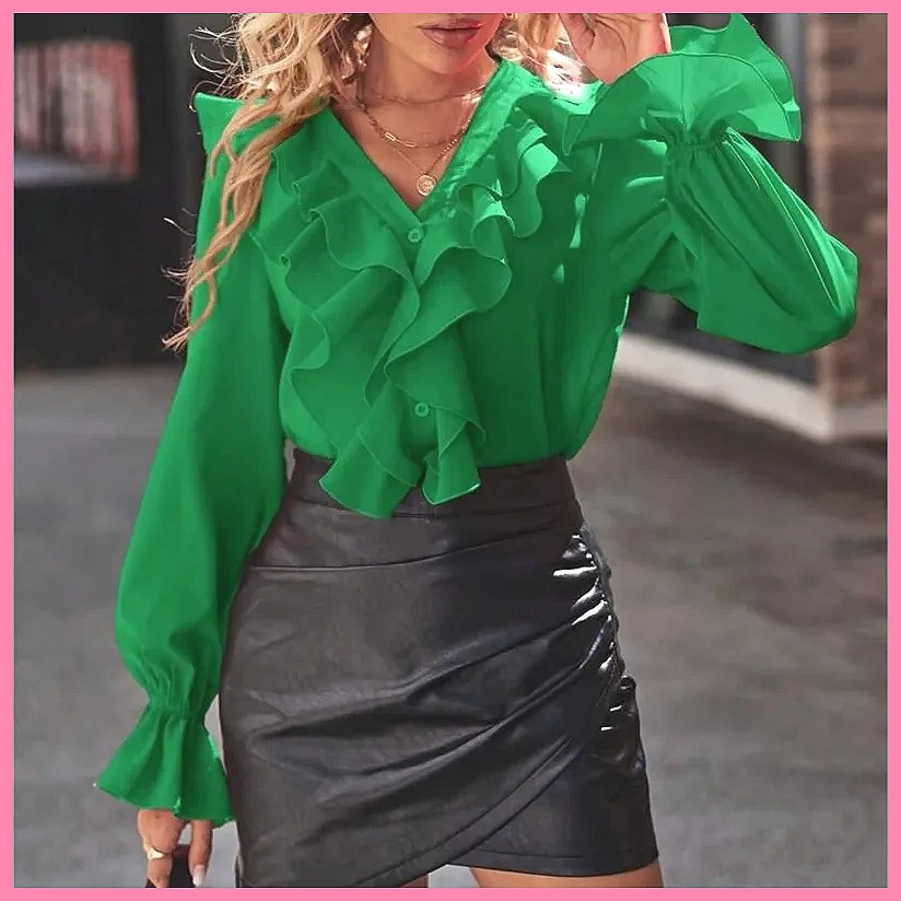2025 Fashion V-Neck Ruffle Fla - Women'S Fashion For 2025 avis et prix