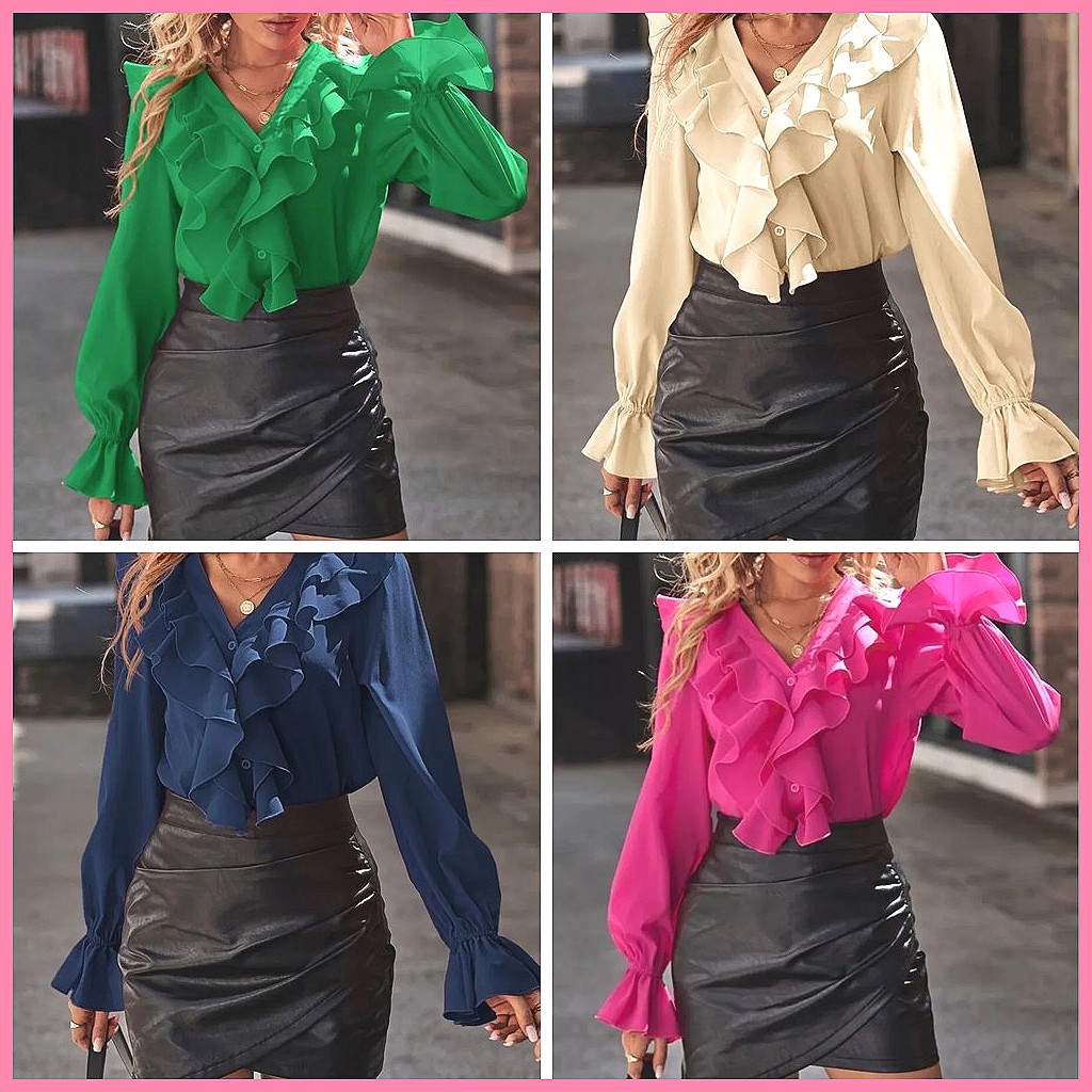 2025 Fashion V-Neck Ruffle Fla - Women'S Fashion For 2025 avis et prix
