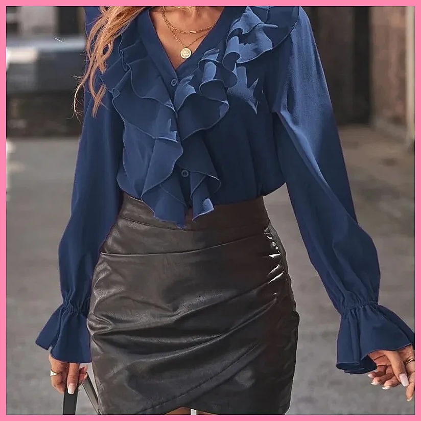 2025 Fashion V-Neck Ruffle Fla - Women'S Fashion For 2025 avis et prix