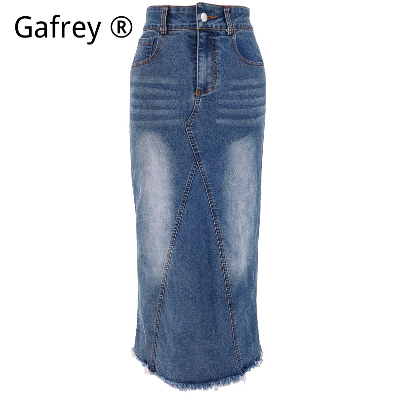 Women Denim Midi Skirt High Wa - A-Line Skirt Midi avis et prix