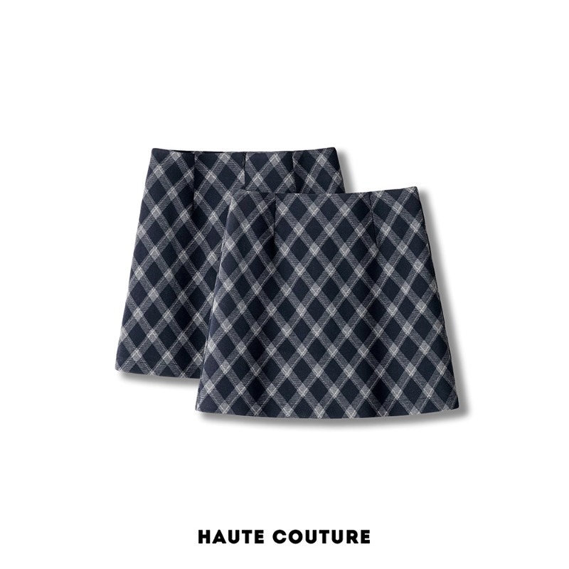 Vintage Wool Plaid Midi Skirt  - A-Line Skirt Midi avis et prix