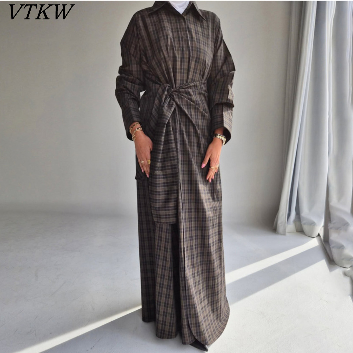 VTKW 2026 New Arrival Women Da - Belted Shirt Dress avis et prix