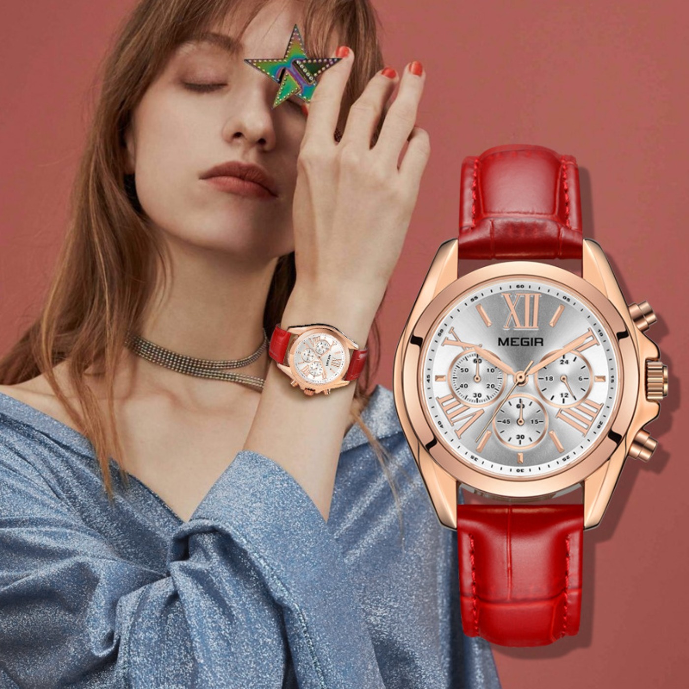 MEGIR New Luxury Leather Watch - Women Fashion Brand avis et prix